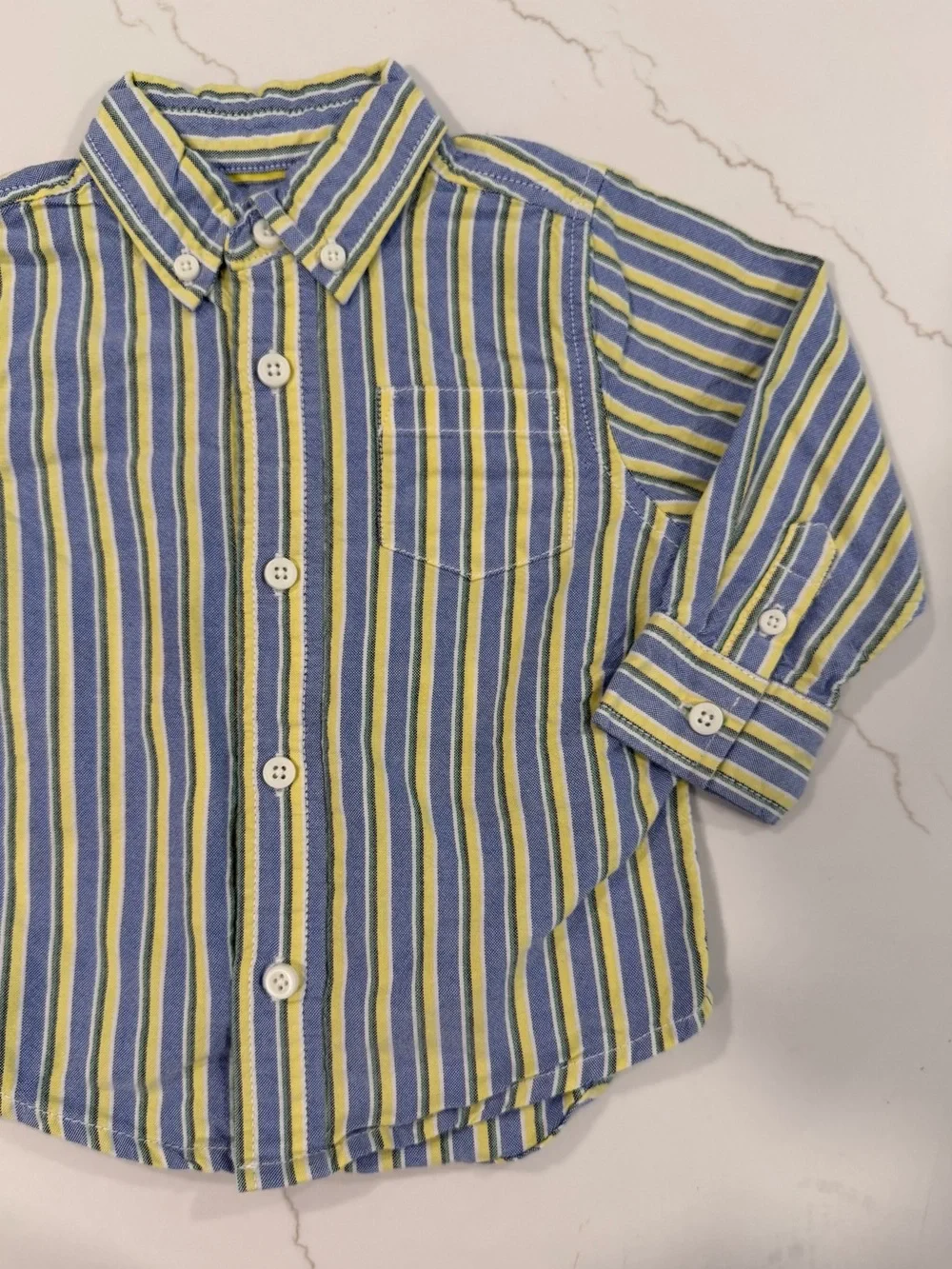 Gymboree Boys' Button-Down Shirt — Blue & Yellow Stripes